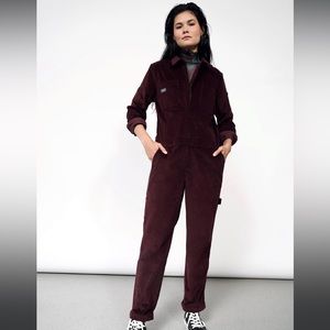 WILDFANG Essential Corduroy Coverall Long Sleeve | Burgundy Red